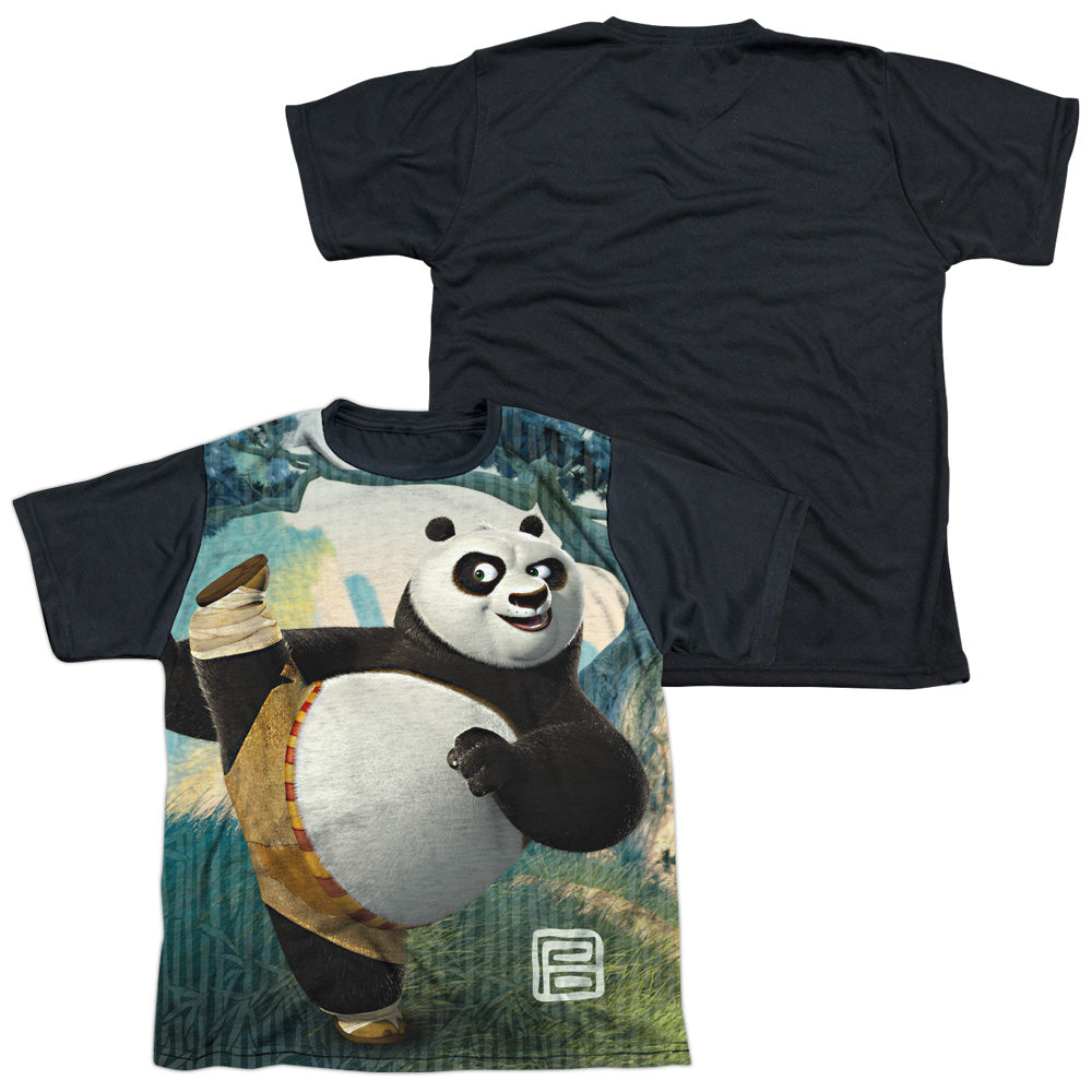 Kung Fu Panda - Training - Short Sleeve Youth White Front Black Back - White T-shirt