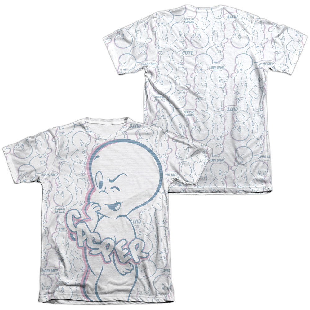 Casper - Friendly Ghost (Front/back Print) - Adult Poly/cotton Short Sleeve Tee - White T-shirt