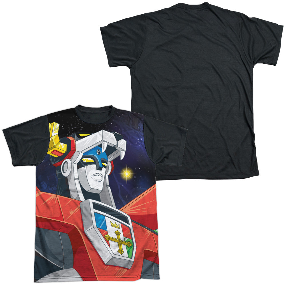 Voltron - Space - Short Sleeve Adult White Front Black Back - White T-shirt