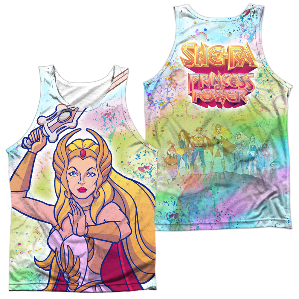 She Ra - Title (Front/back Print) - Adult 100% Poly Tank Top - White