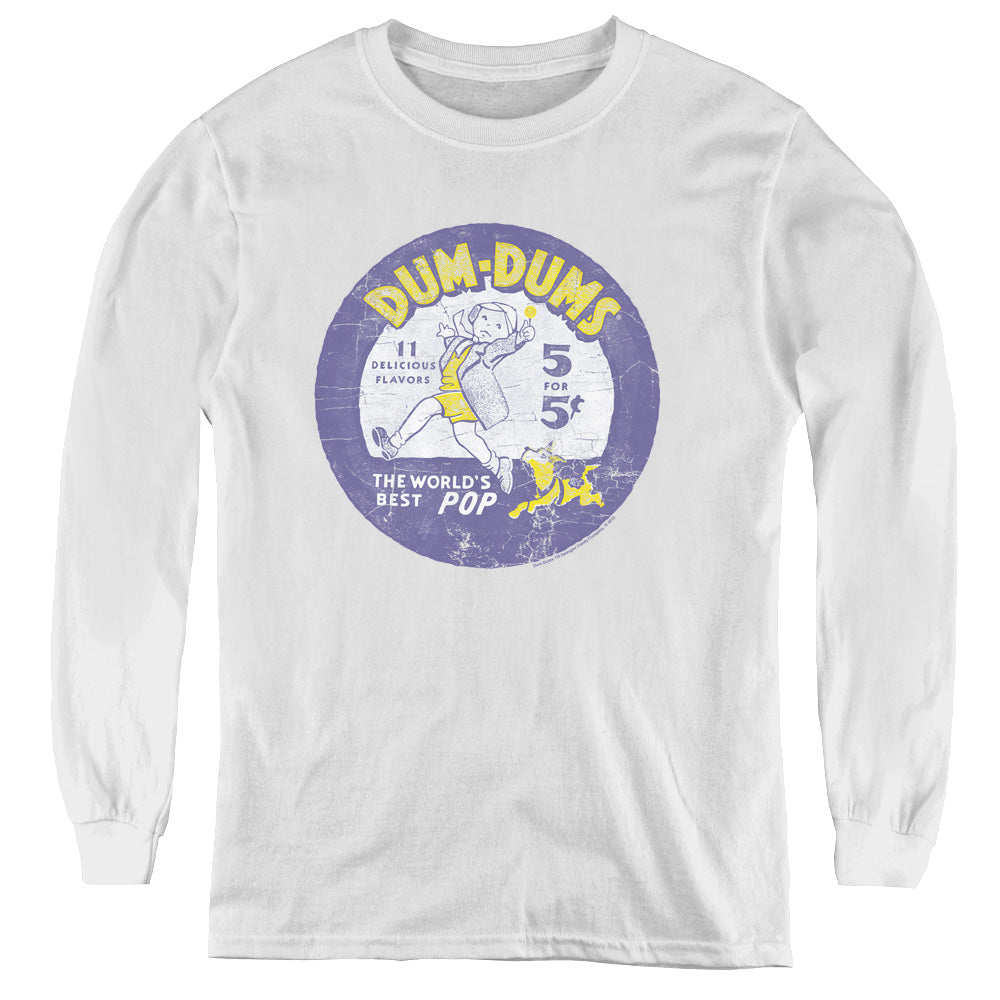 Dum Dums - Pop Parade - Youth Long Sleeve Tee - White