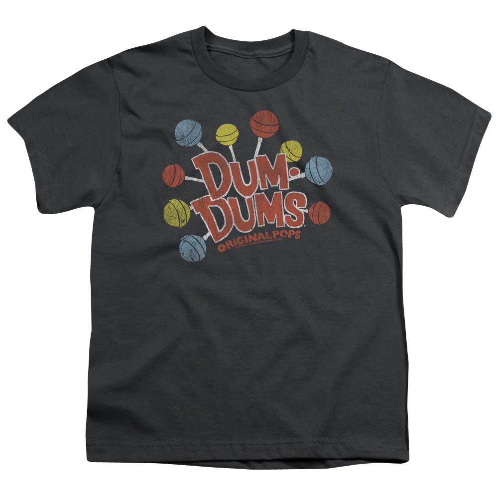 Dum Dums - Original Pops - Short Sleeve Youth 18/1 - Charcoal T-shirt
