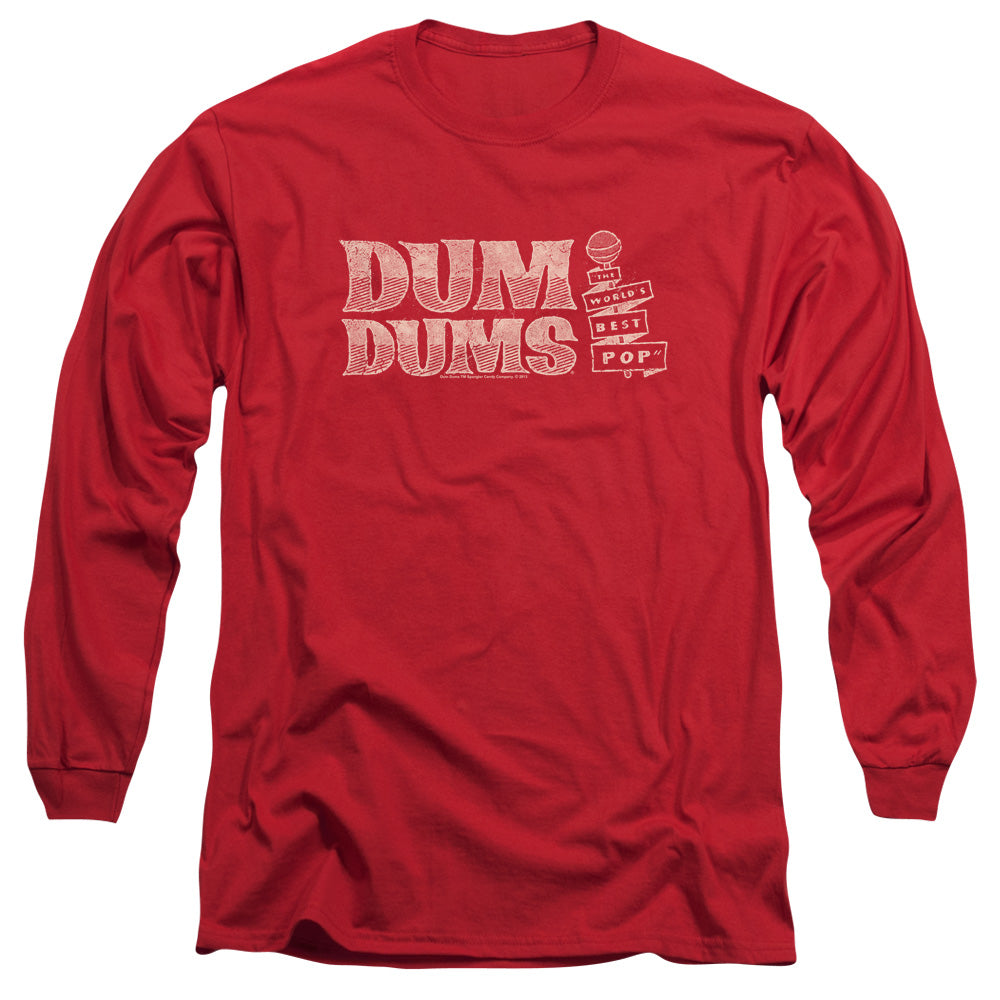 Dum Dums - Worlds Best - Long Sleeve Adult 18/1 - Red T-shirt