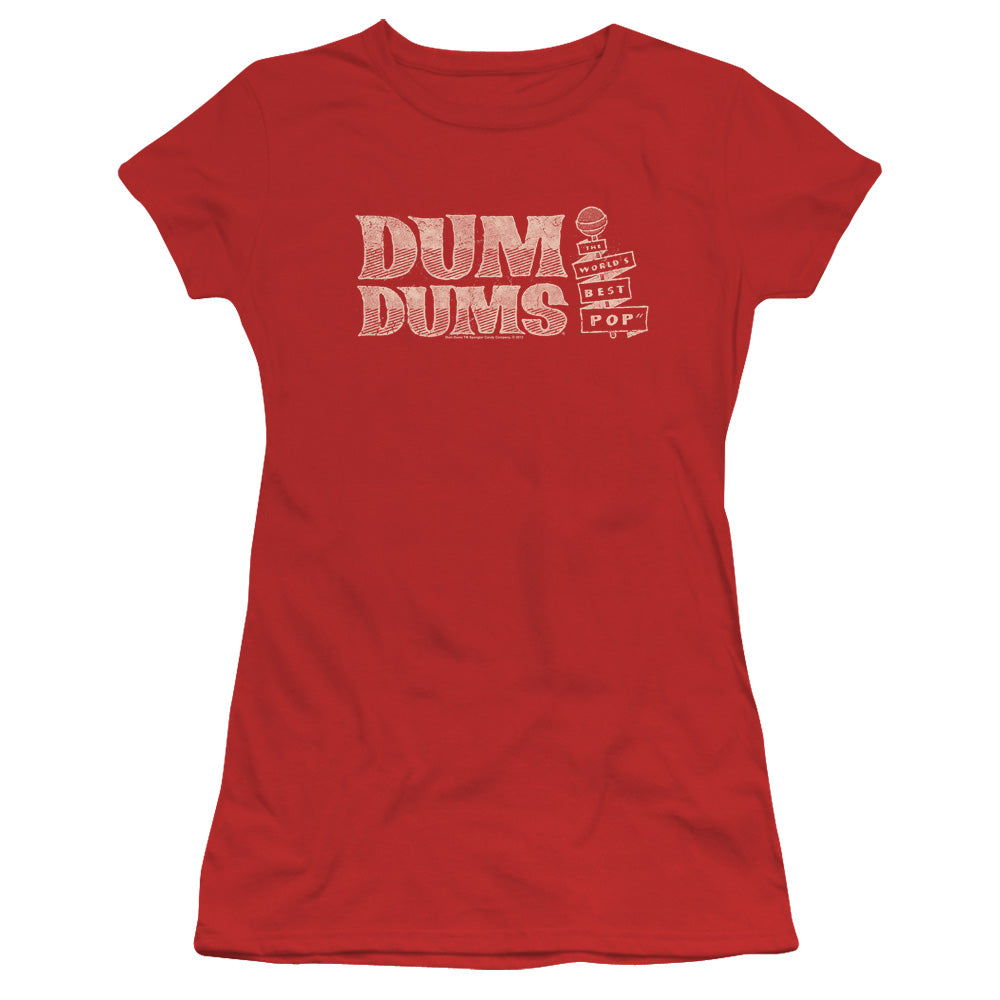 Dum Dums - Worlds Best - Short Sleeve Junior Sheer - Red T-shirt