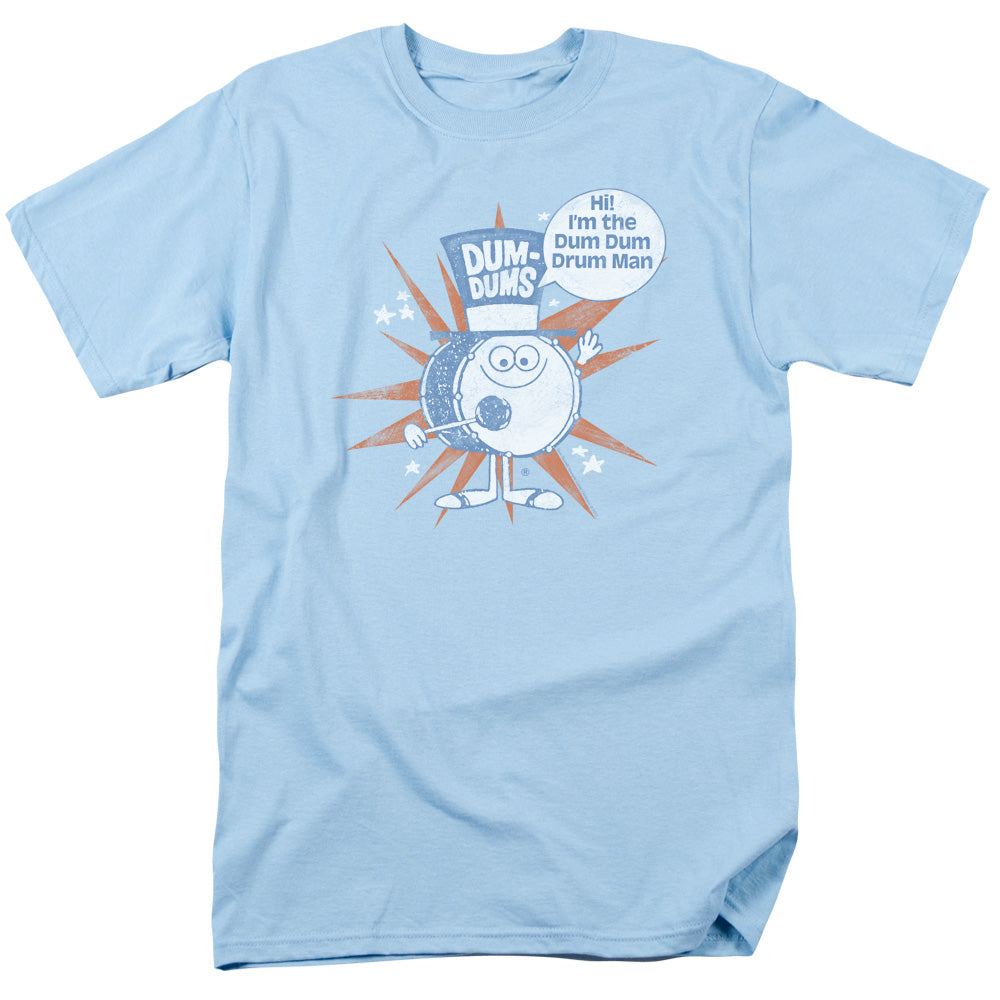Dum Dums - Drum Man - Short Sleeve Adult 18/1 - Light Blue T-shirt