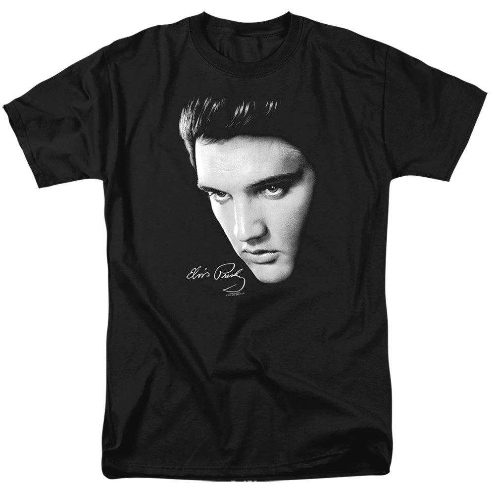 Elvis Presley - Face - Short Sleeve Adult 18/1 - Black T-shirt