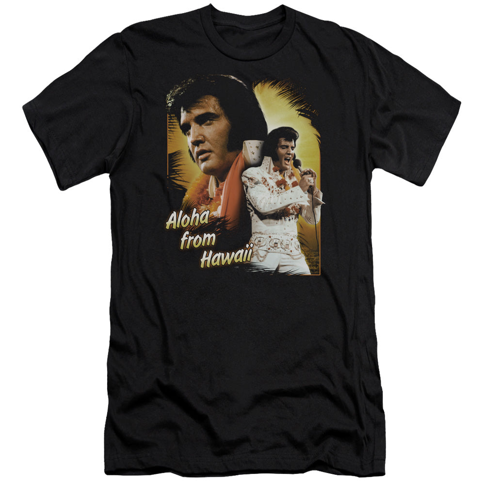 ELVIS PRESLEY ALOHA - S/S ADULT 30/1 - BLACK T-Shirt