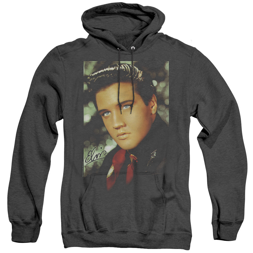 Elvis Presley - Red Scarf - Adult Heather Hoodie - Black