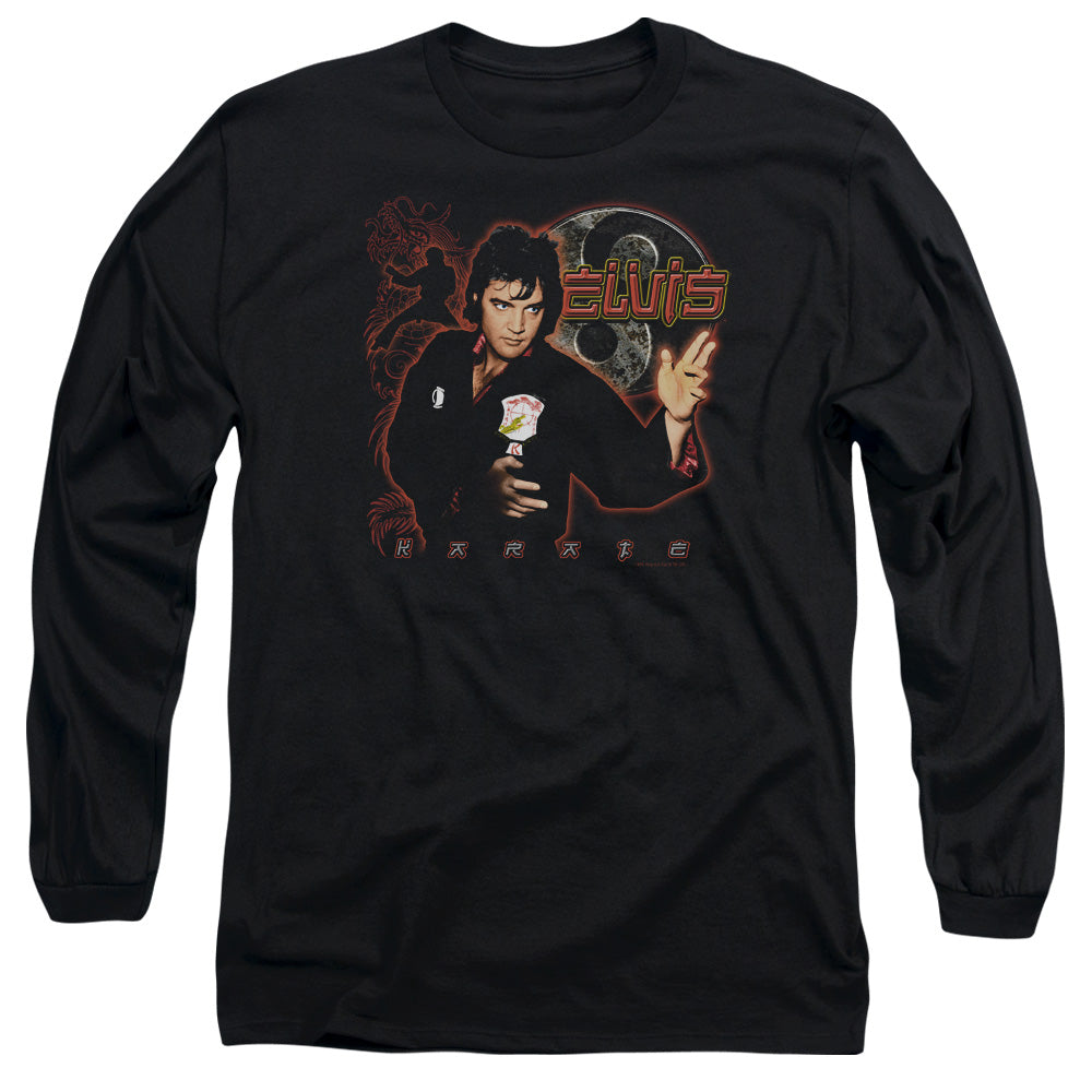 Elvis Presley - Karate - Long Sleeve Adult 18/1 - Black T-shirt