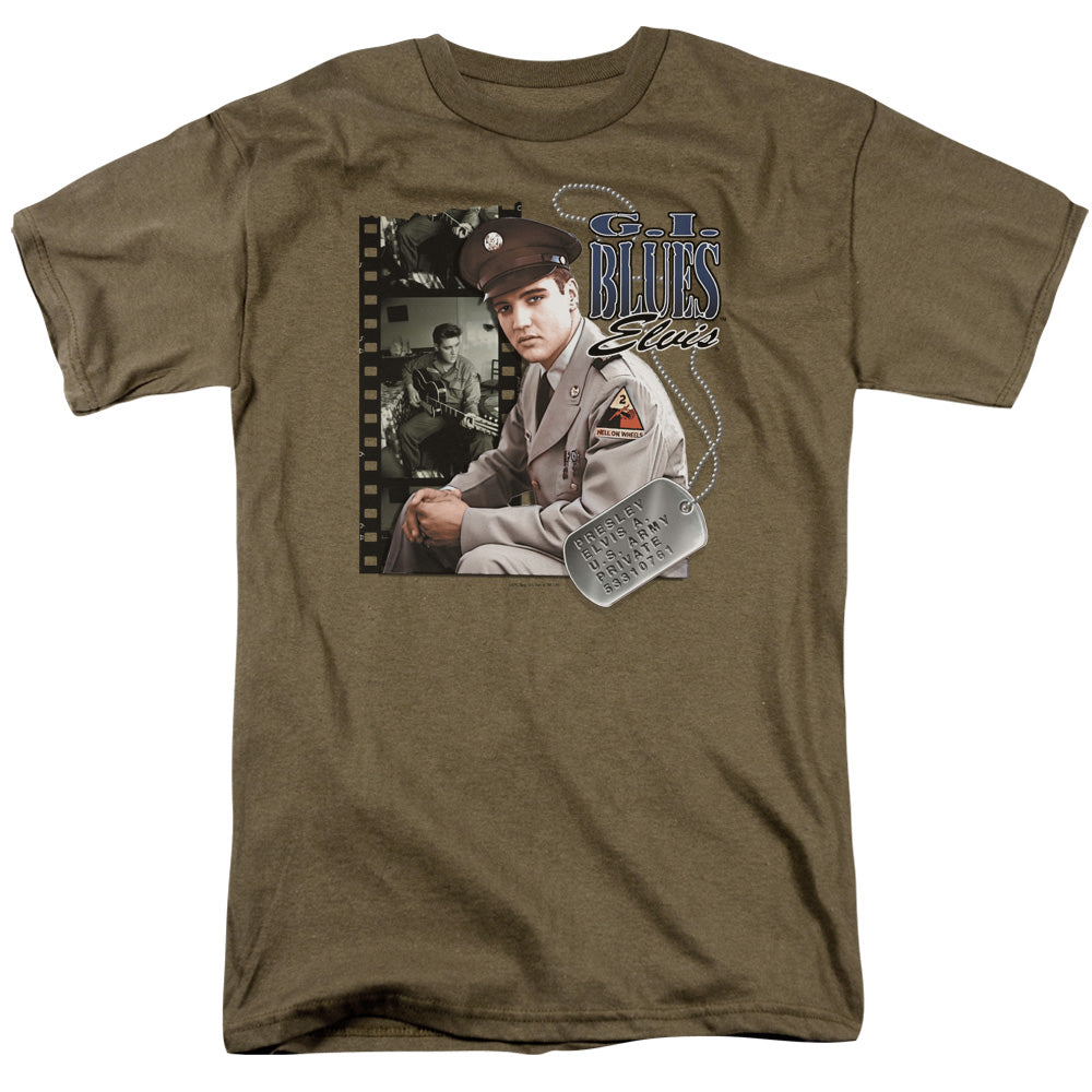 Elvis Presley - Gi Blues - Short Sleeve Adult 18/1 - Safari Green T-shirt