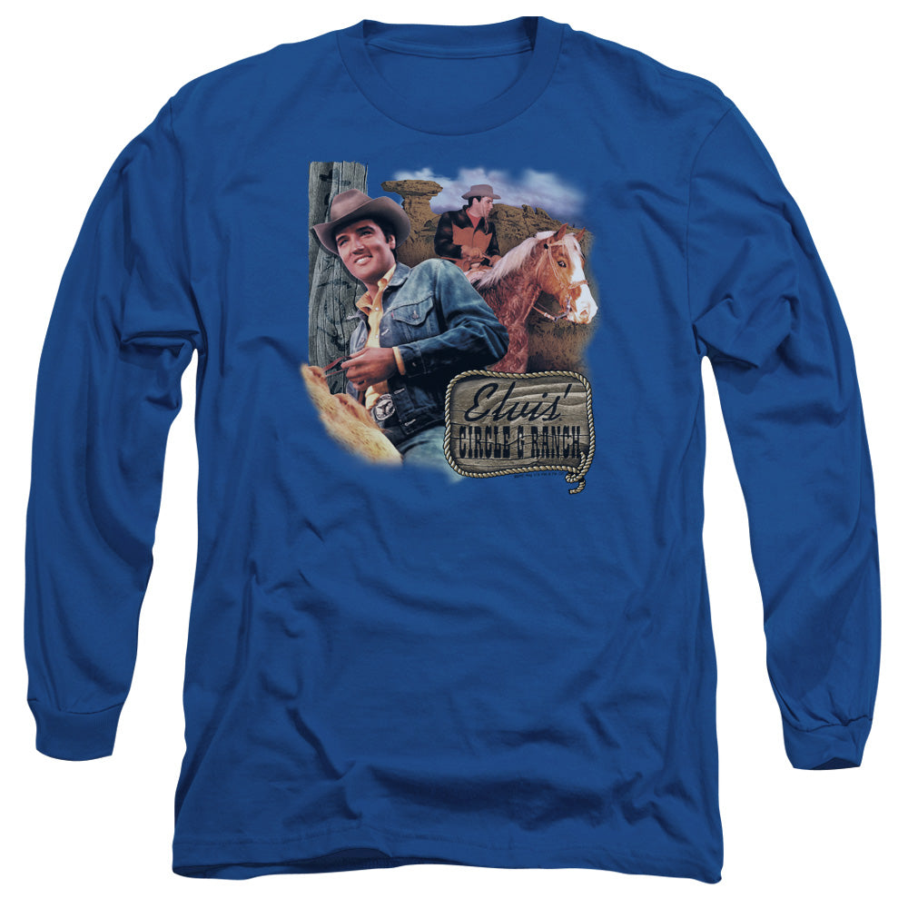 Elvis Presley - Ranch - Long Sleeve Adult 18/1 - Royal Blue T-shirt