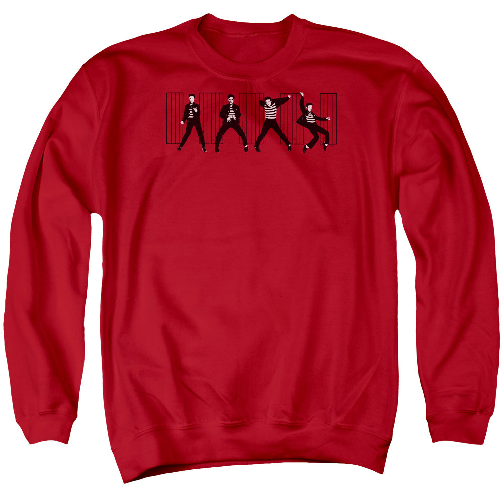 Elvis Presley - Jailhouse Rock - Adult Crewneck Sweatshirt - Red