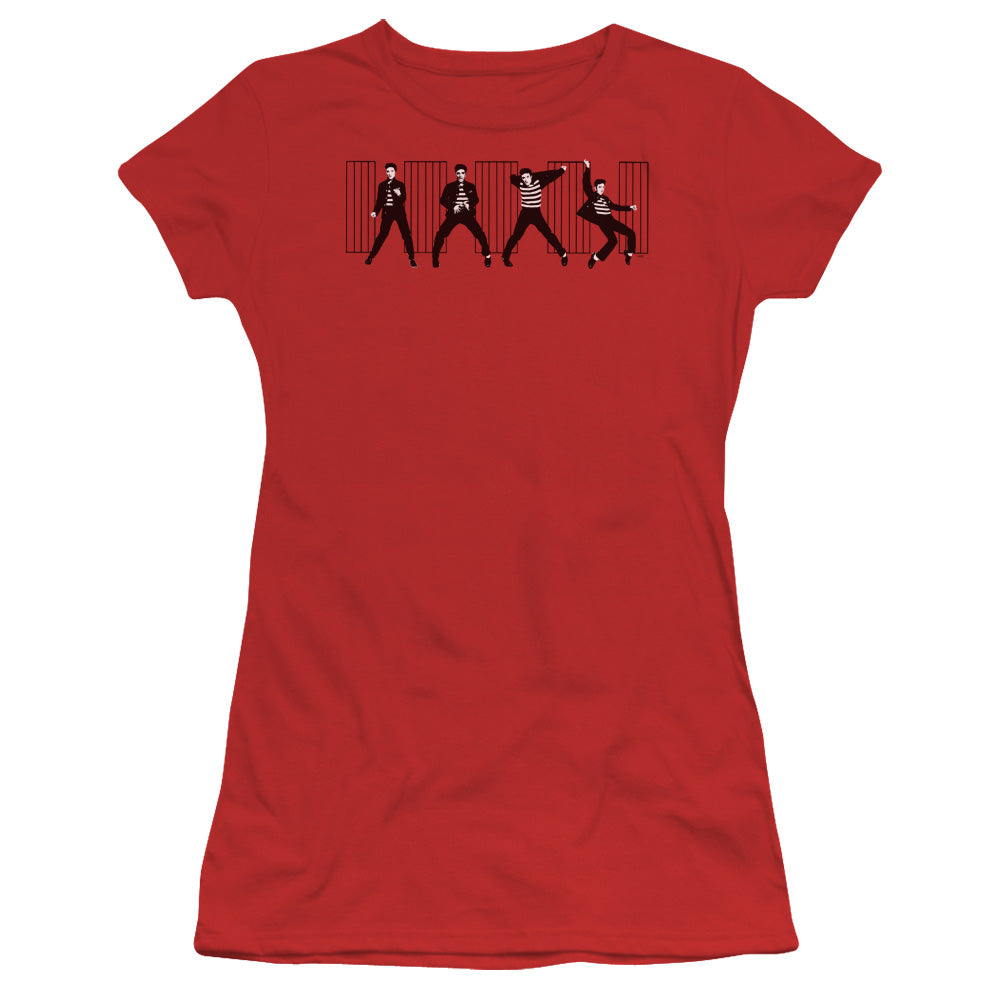 ELVIS PRESLEY JAILHOUSE ROCK - S/S JUNIOR SHEER - RED T-Shirt