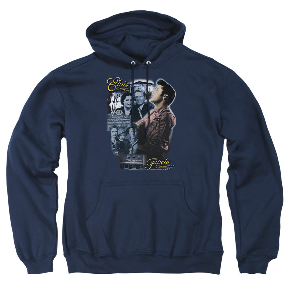 Elvis Presley - Tupelo - Adult Pull-over Hoodie - Navy