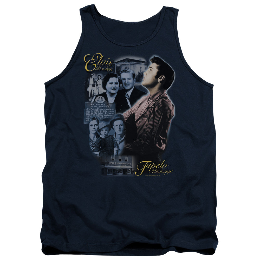 Elvis Presley - Tupelo - Adult Tank - Navy