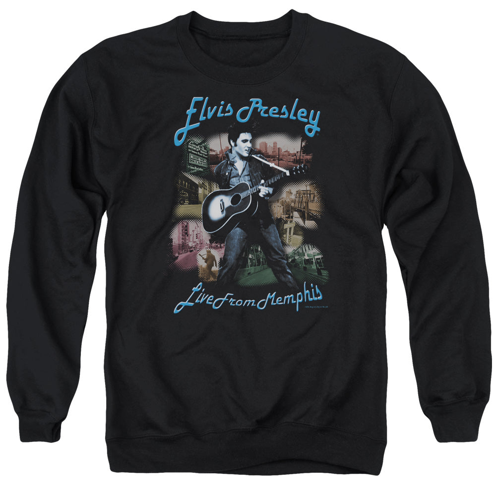 Elvis Presley - Memphis - Adult Crewneck Sweatshirt - Black