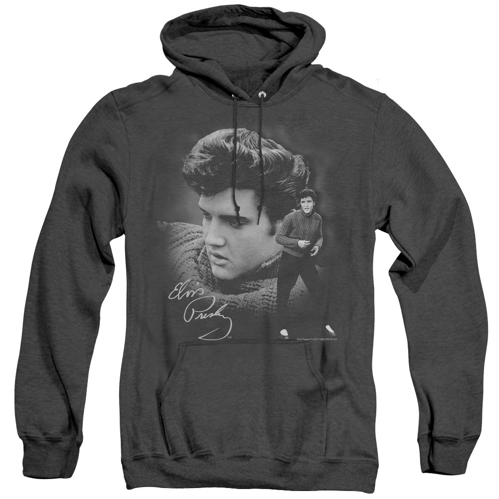 Elvis Presley - Sweater - Adult Heather Hoodie - Black