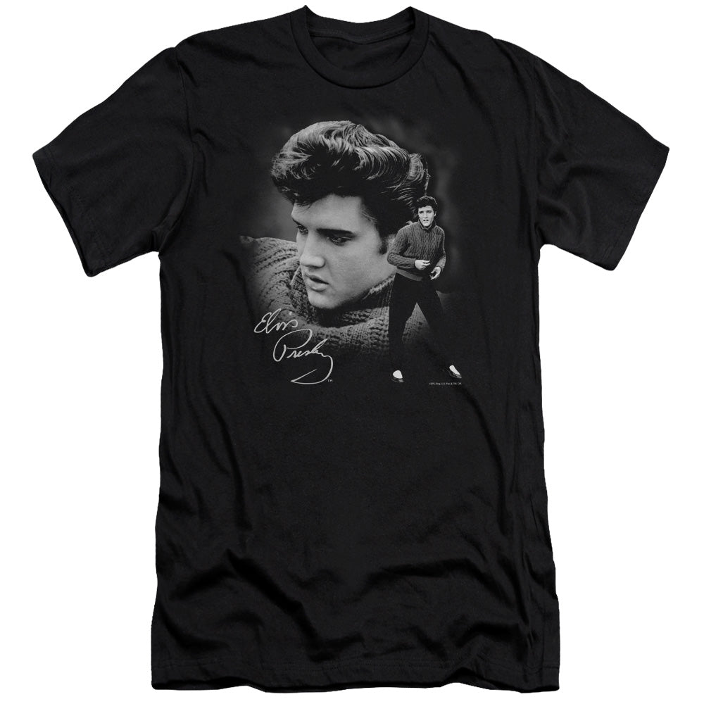 Elvis Presley - Sweater-premuim Canvas Adult Slim Fit 30/1 - Black