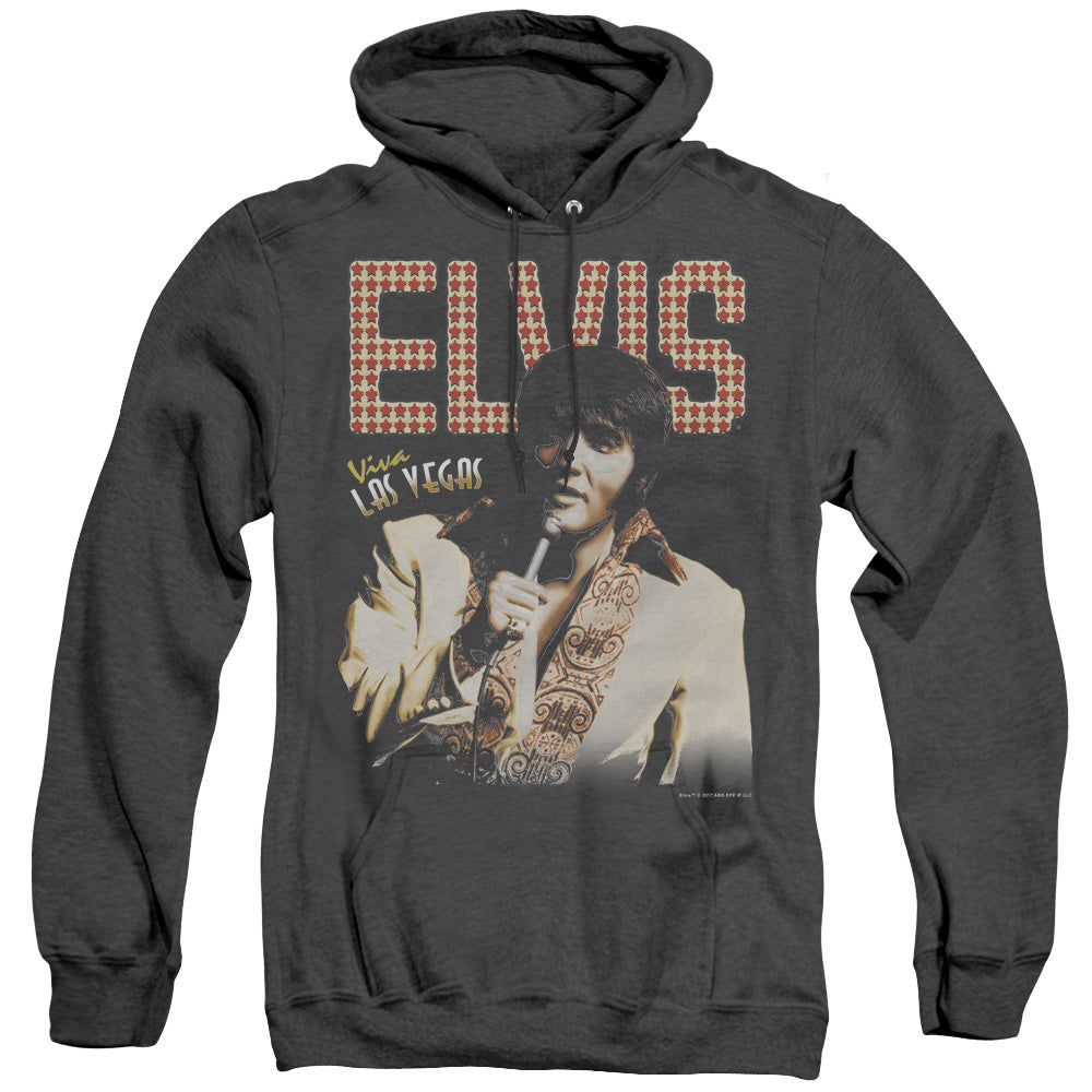 Elvis Presley - Viva Star - Adult Heather Hoodie - Black