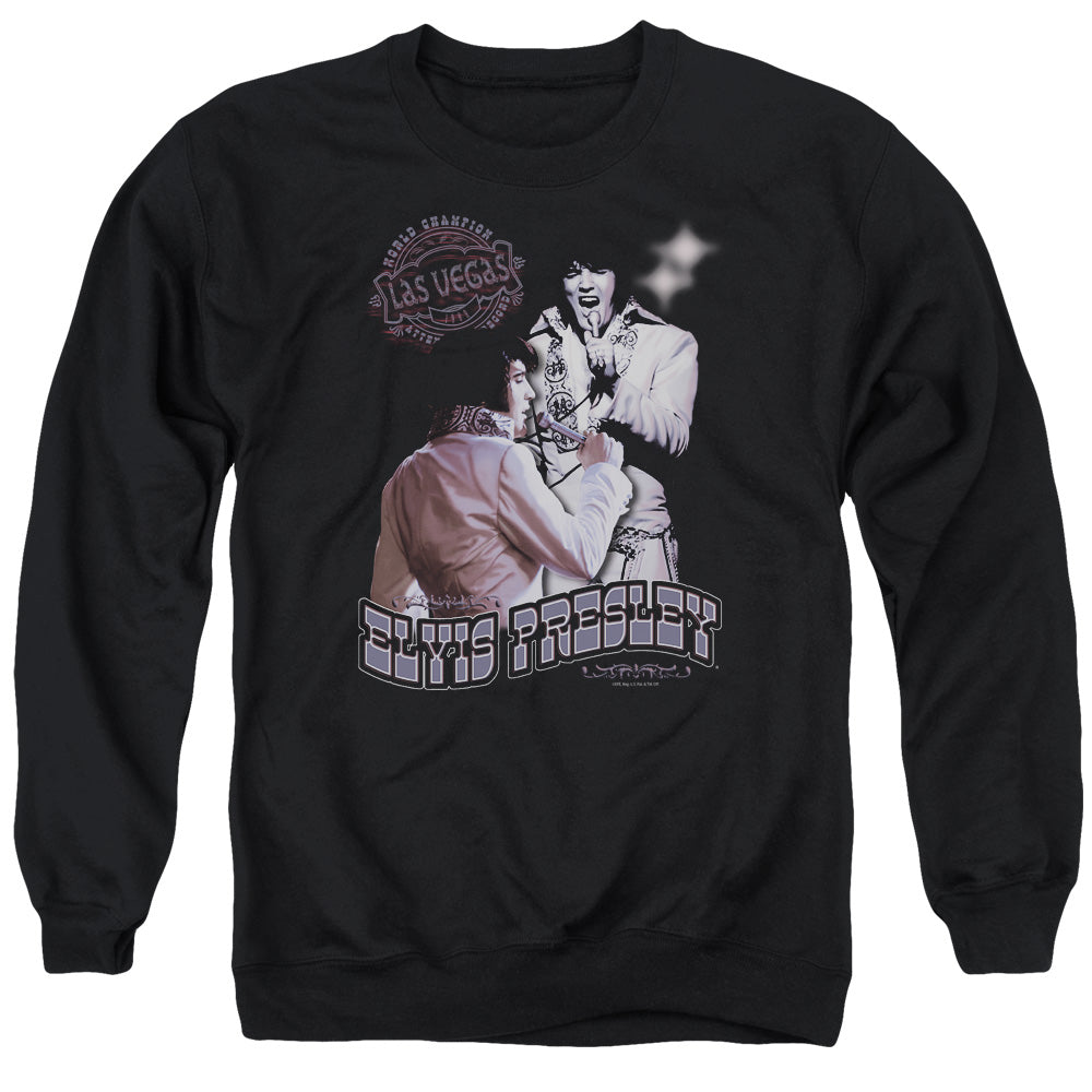 Elvis Presley - Violet Vegas - Adult Crewneck Sweatshirt - Black