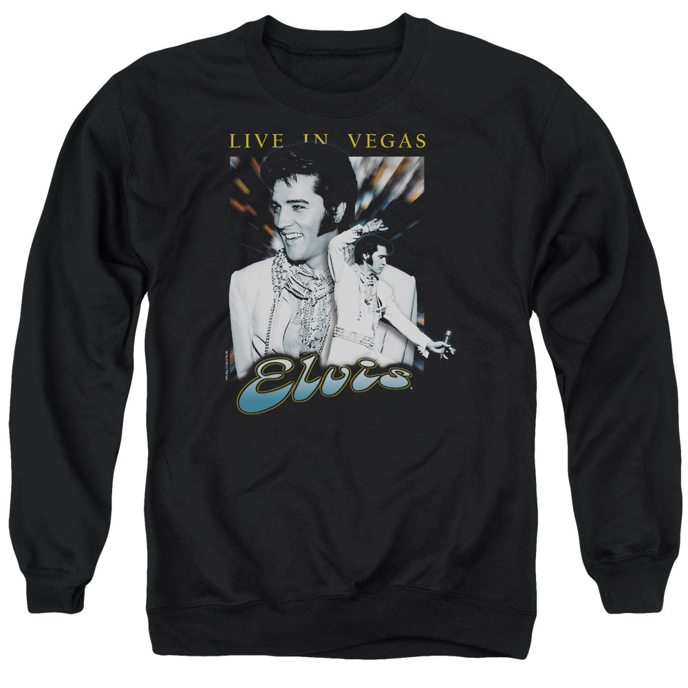 Elvis Presley - Live In Vegas - Adult Crewneck Sweatshirt - Black
