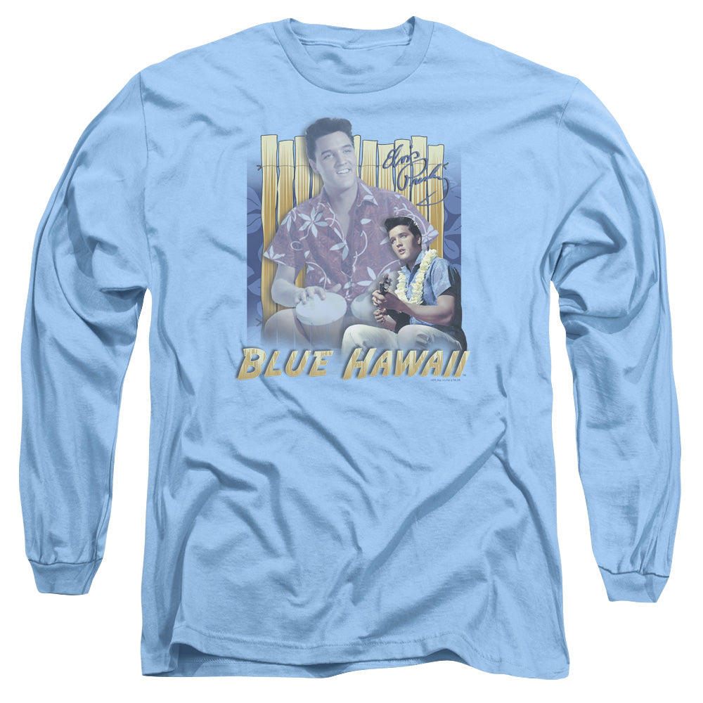 Elvis Presley - Blue Hawaii - Long Sleeve Adult 18/1 - Carolina Blue T-shirt