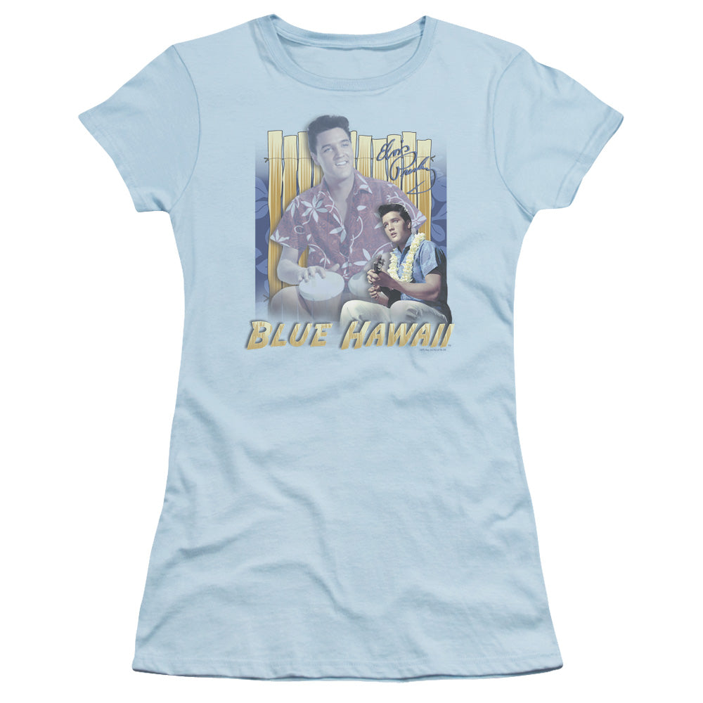 Elvis Presley - Blue Hawaii - Short Sleeve Junior Sheer - Light Blue T-shirt