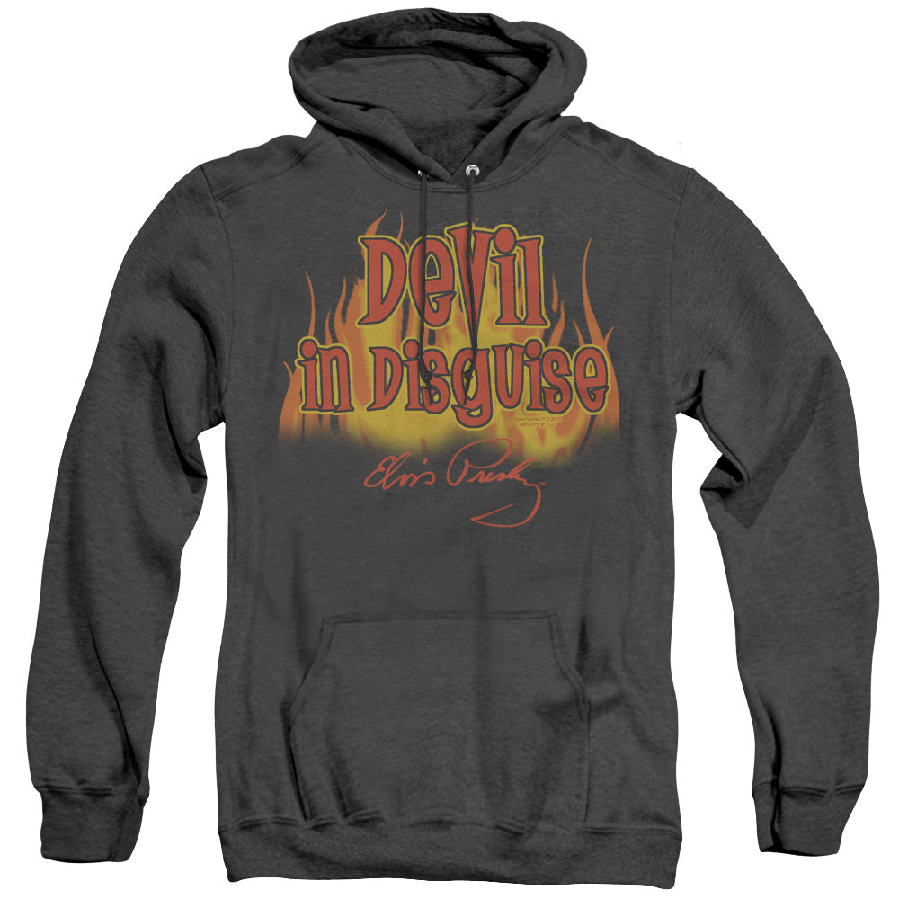 Elvis Presley - Devil In Disguise - Adult Heather Hoodie - Black