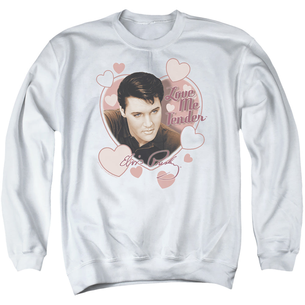 Elvis Presley - Love Me Tender - Adult Crewneck Sweatshirt - White