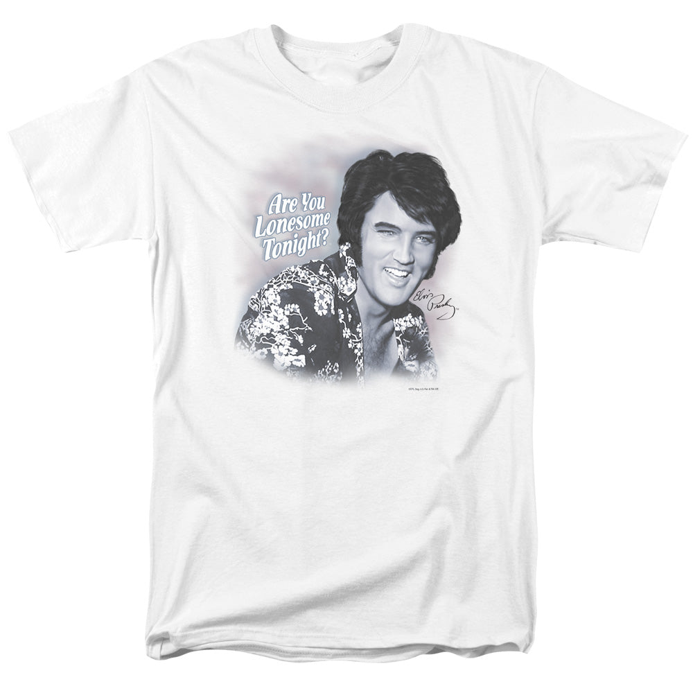 Elvis Presley - Lonesome Tonight - Short Sleeve Adult 18/1 - White T-shirt
