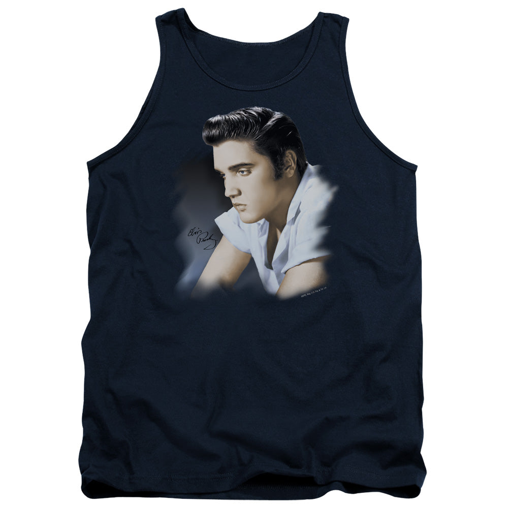 Elvis Presley - Blue Profile - Adult Tank - Navy