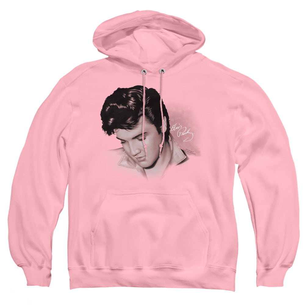 Elvis Presley - Looking Down - Adult Pull-over Hoodie - Pink
