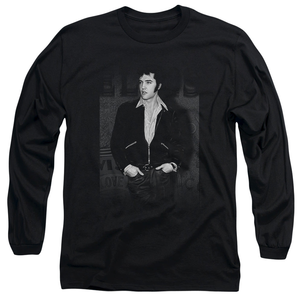 Elvis Presley - Just Cool - Long Sleeve Adult 18/1 - Black T-shirt