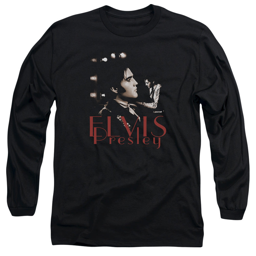 Elvis Presley - Memories - Long Sleeve Adult 18/1 - Black T-shirt
