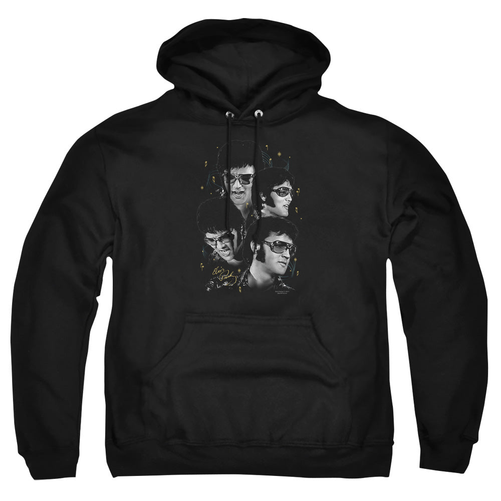Elvis Presley - Faces - Adult Pull-over Hoodie - Black