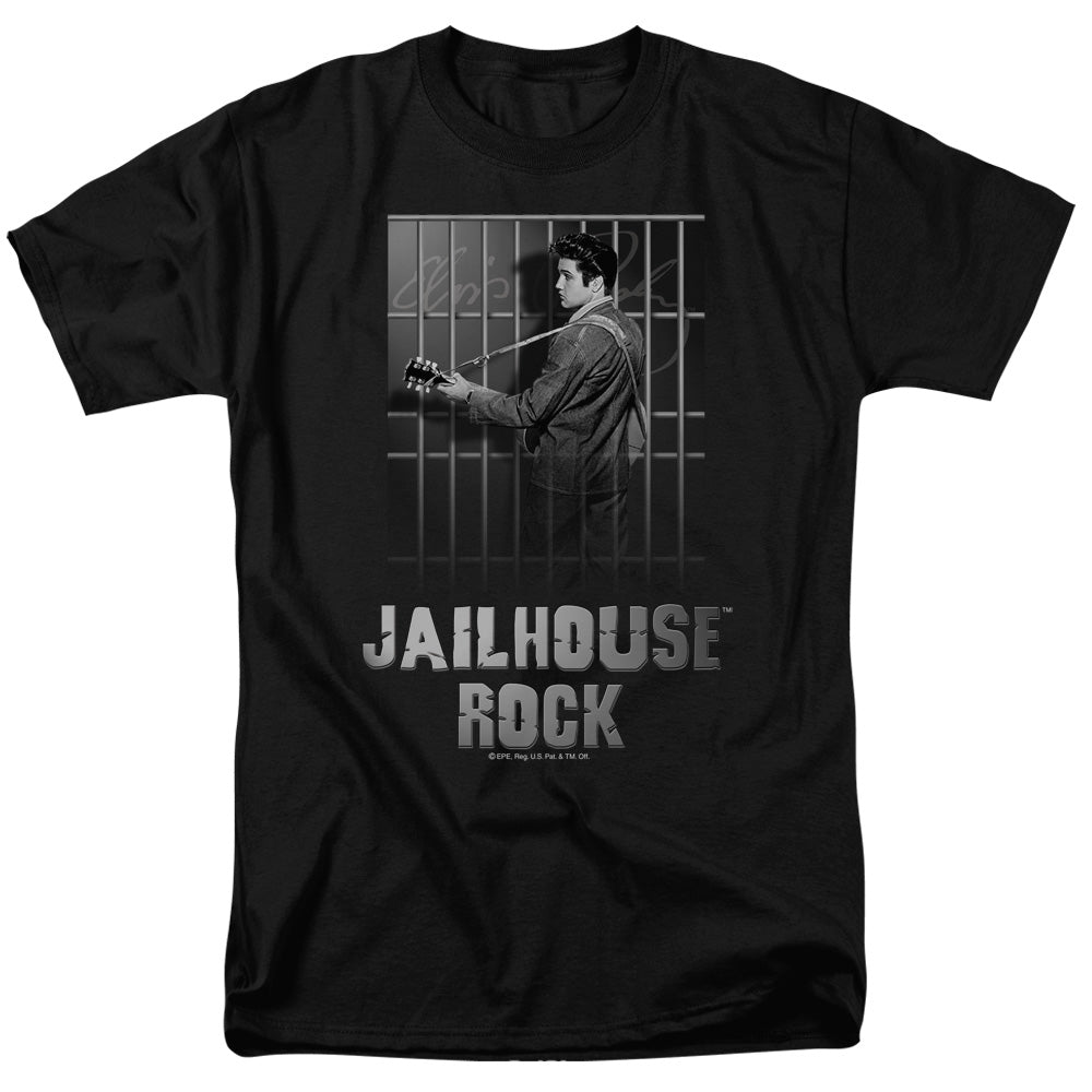 Elvis Presley - Jailhouse Rock - Short Sleeve Adult 18/1 - Black T-shirt
