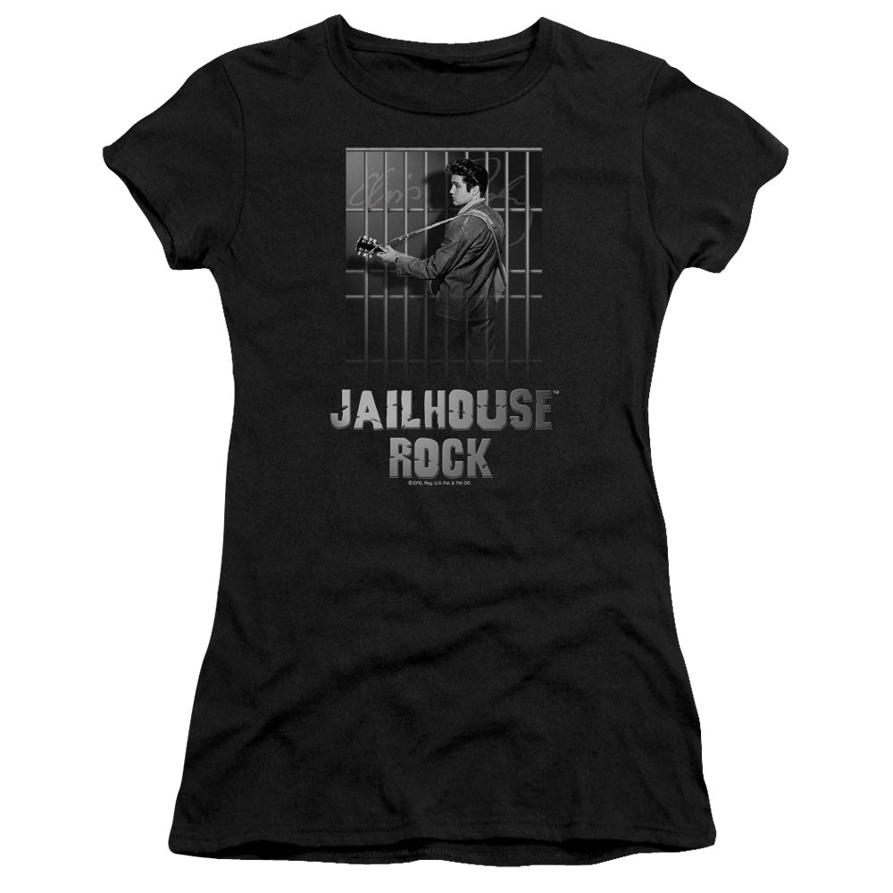 Elvis Presley - Jailhouse Rock - Short Sleeve Junior Sheer - Black T-shirt