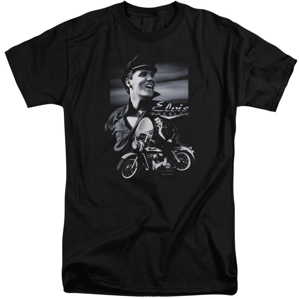 Elvis Presley - Motorcycle - Short Sleeve Adult Tall - Black T-shirt