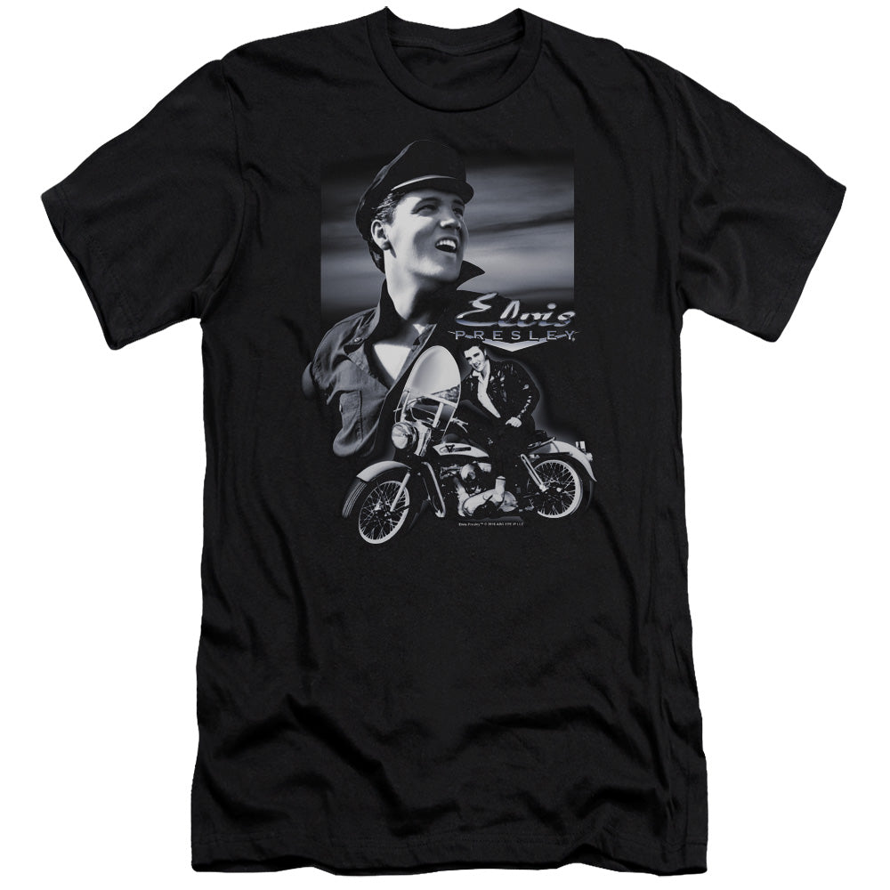 Elvis Presley - Motorcycle-premuim Canvas Adult Slim Fit 30/1 - Black
