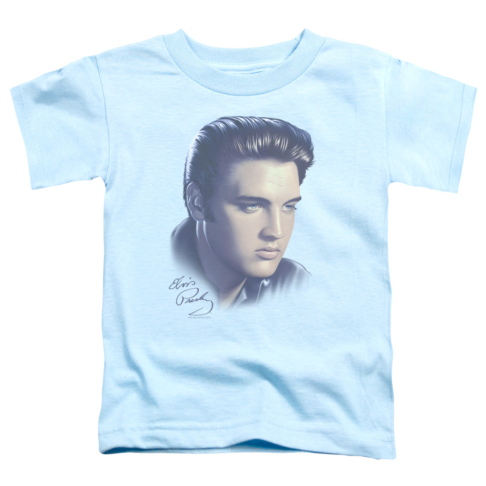Elvis Presley - Big Portrait - Short Sleeve Toddler Tee - Light Blue T-shirt