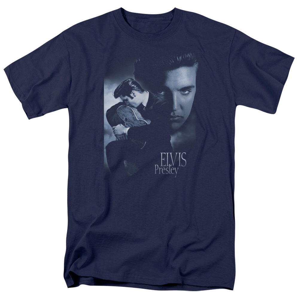 Elvis Presley - Reverent - Short Sleeve Adult 18/1 - Navy T-shirt
