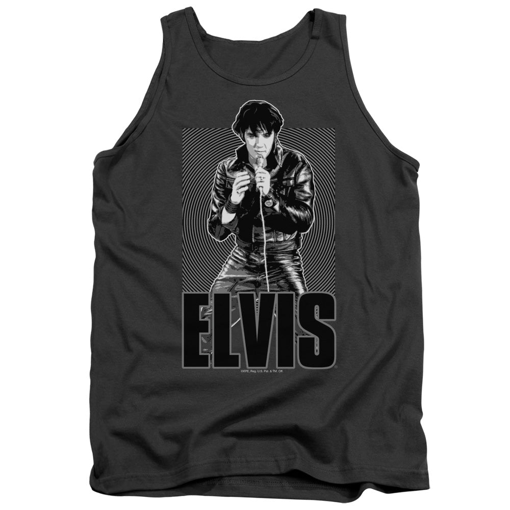 Elvis Presley - Leather - Adult Tank - Charcoal