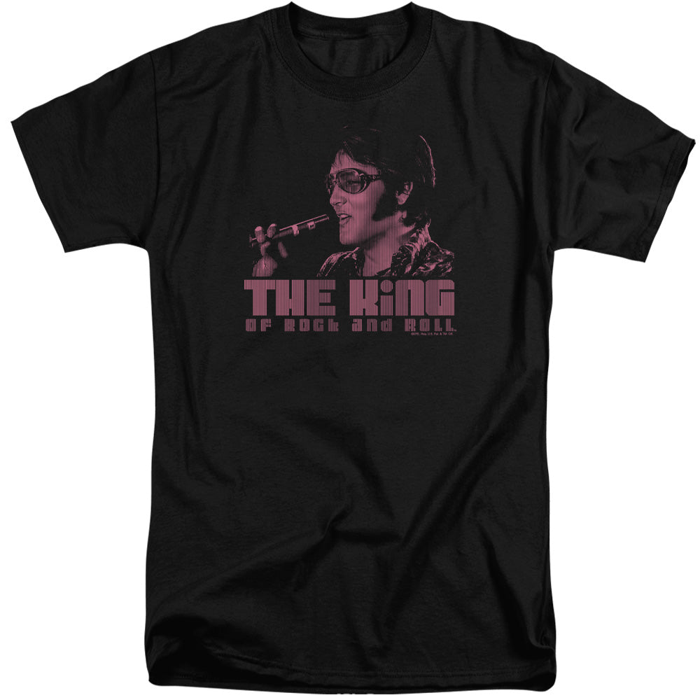 Elvis Presley - The King - Short Sleeve Adult Tall - Black T-shirt