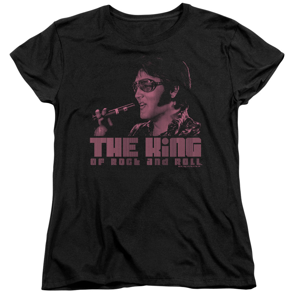 Elvis Presley - The King - Short Sleeve Womens Tee - Black T-shirt
