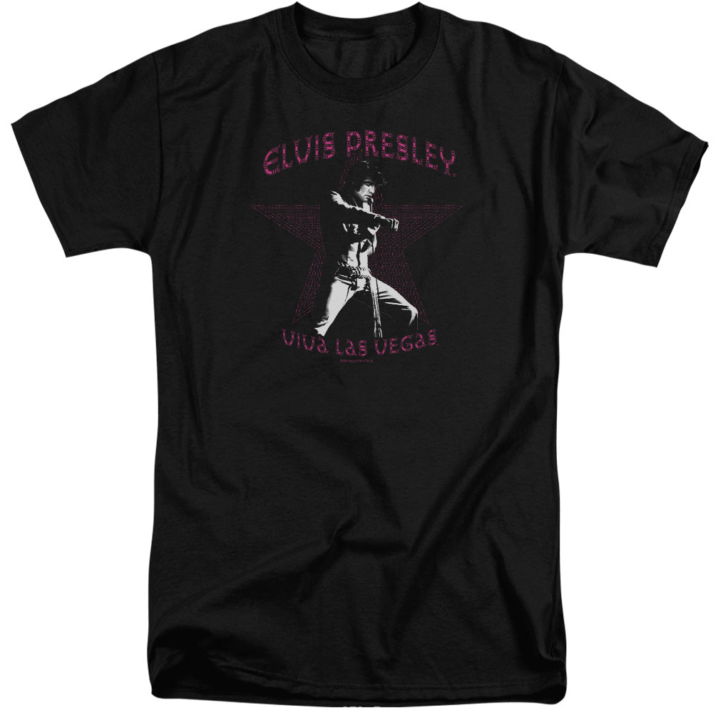 Elvis Presley - Viva Las Vegas Star - Short Sleeve Adult Tall - Black T-shirt