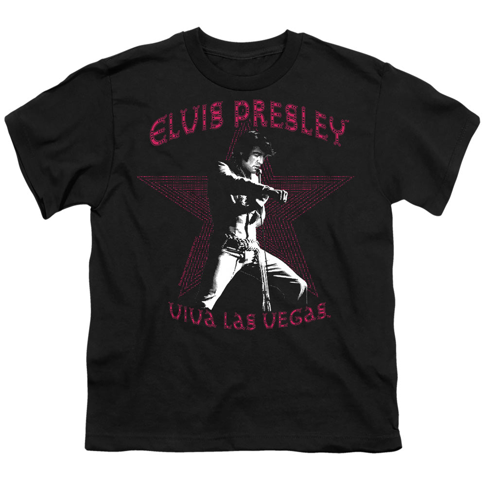 Elvis Presley - Viva Las Vegas Star - Short Sleeve Youth 18/1 - Black T-shirt