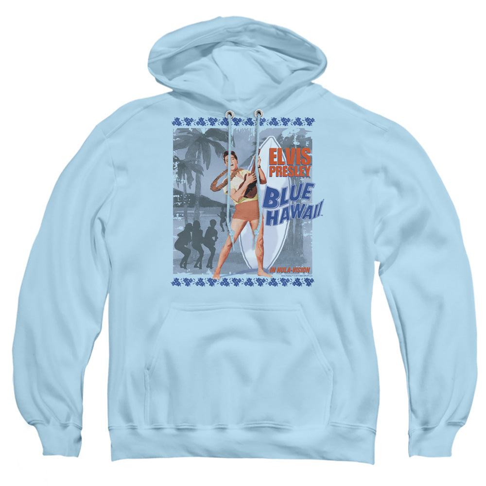 Elvis Presley - Blue Hawaii Poster - Adult Pull-over Hoodie - Light Blue