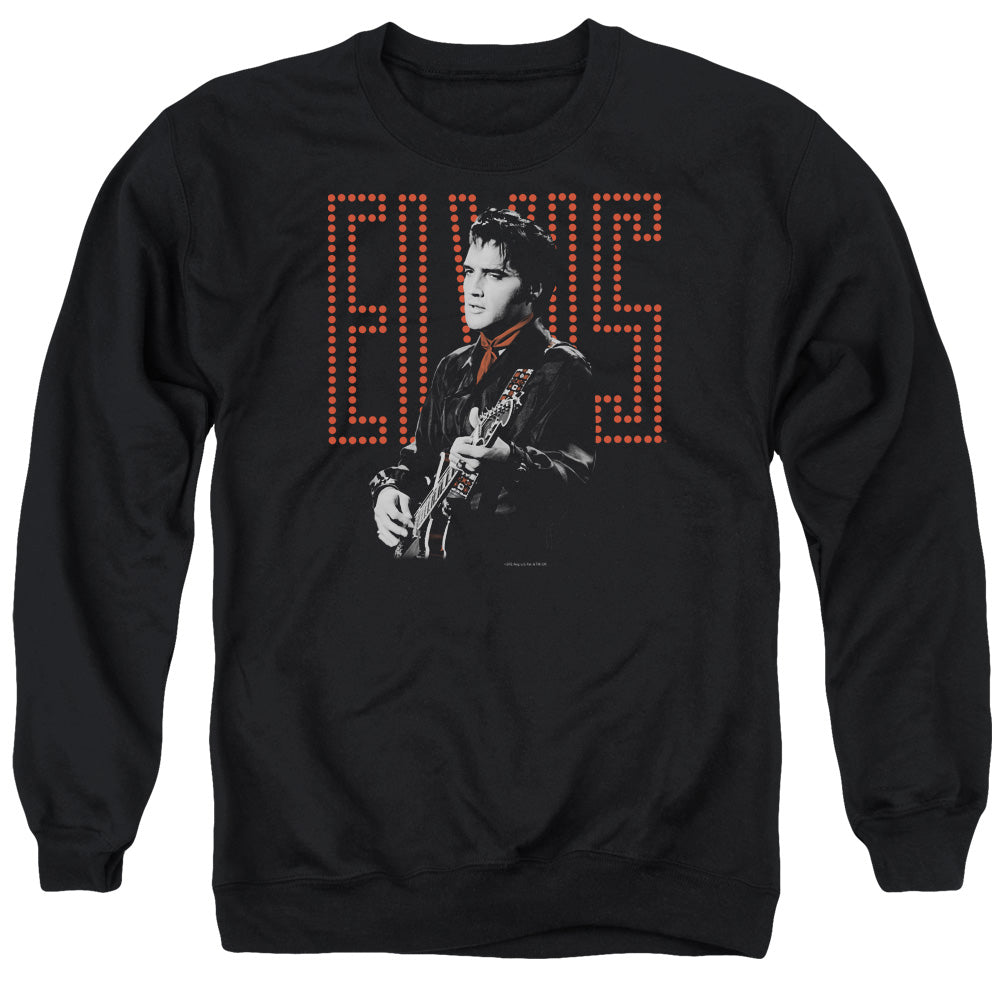 Elvis Presley - Red Guitarman - Adult Crewneck Sweatshirt - Black