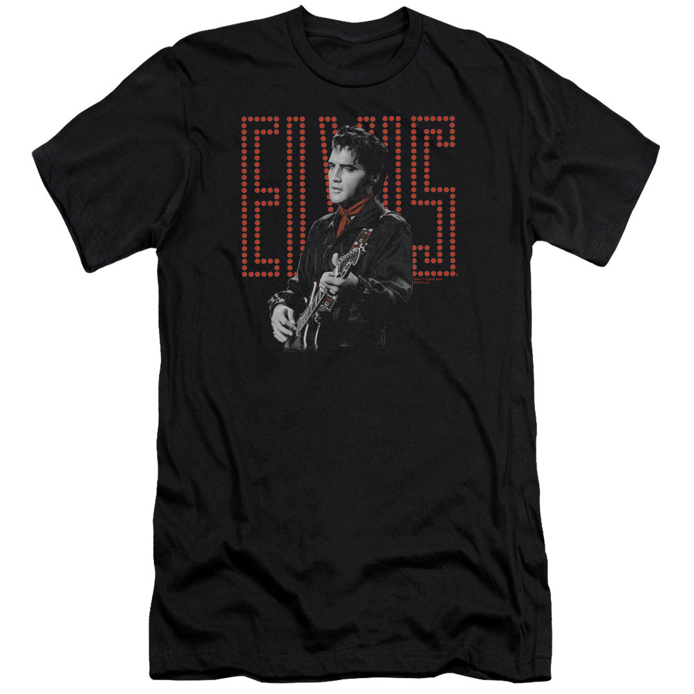 Elvis Presley - Red Guitarman-premuim Canvas Adult Slim Fit 30/1 - Black