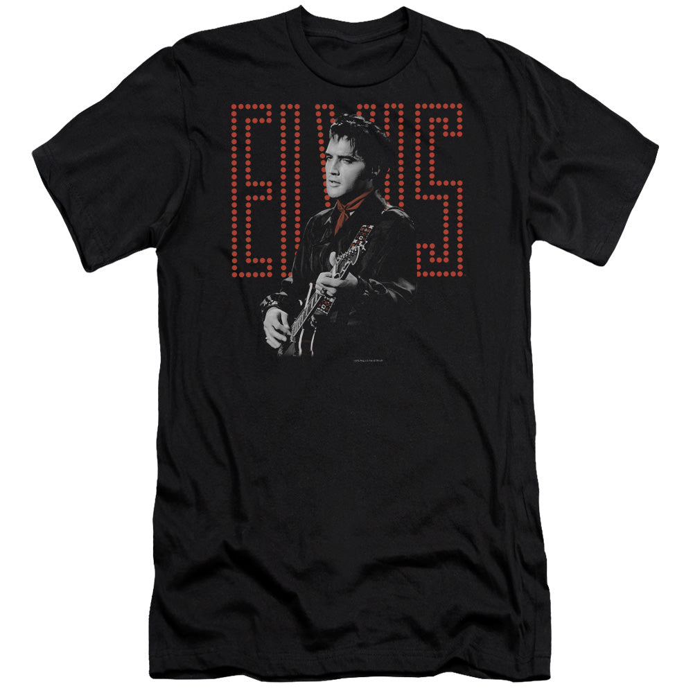 ELVIS PRESLEY RED GUITARMAN - S/S ADULT 30/1 - BLACK T-Shirt